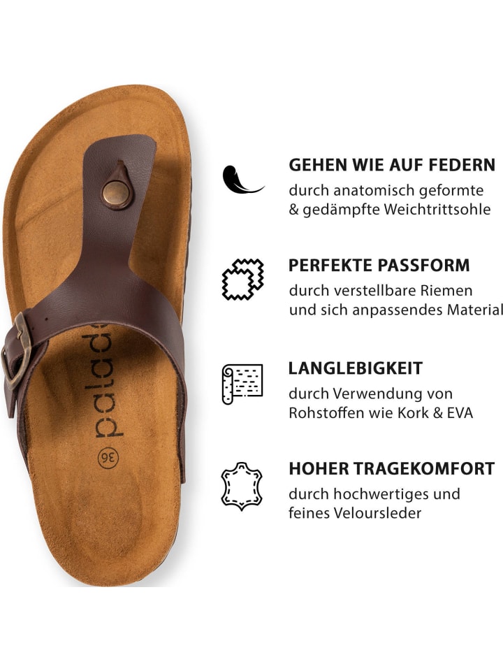 palado Zehentrenner in Basic Matt Braun günstig kaufen
