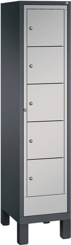C P S 3000 Evolo Metall Schließfach 6 Türen Zylinderschloss 420 x 500 x 1.850 mm Schwarz 48060-105 S10070