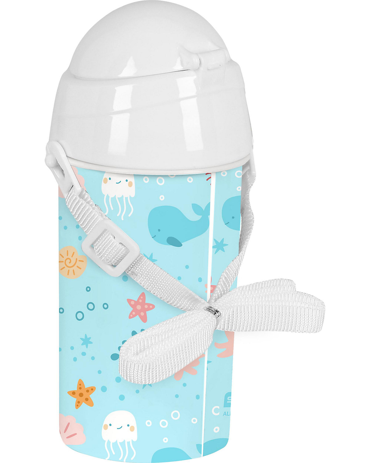 Trinkflasche Whale, automatische Öffnung, inkl. Halm, 500 ml