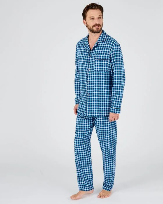 Pyjaveste en flanelle pur coton, manches longues