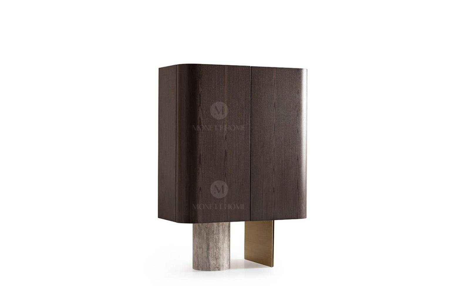 JVmoebel Barschrank Luxus Barschrank Holzschrank Holz Bar Braun Design (1-St., Barschrank) Made in Europa