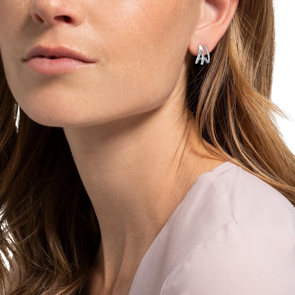 FAVS Boucles d'oreilles à fermoir à poussette 925 Argent Boucles d'oreilles