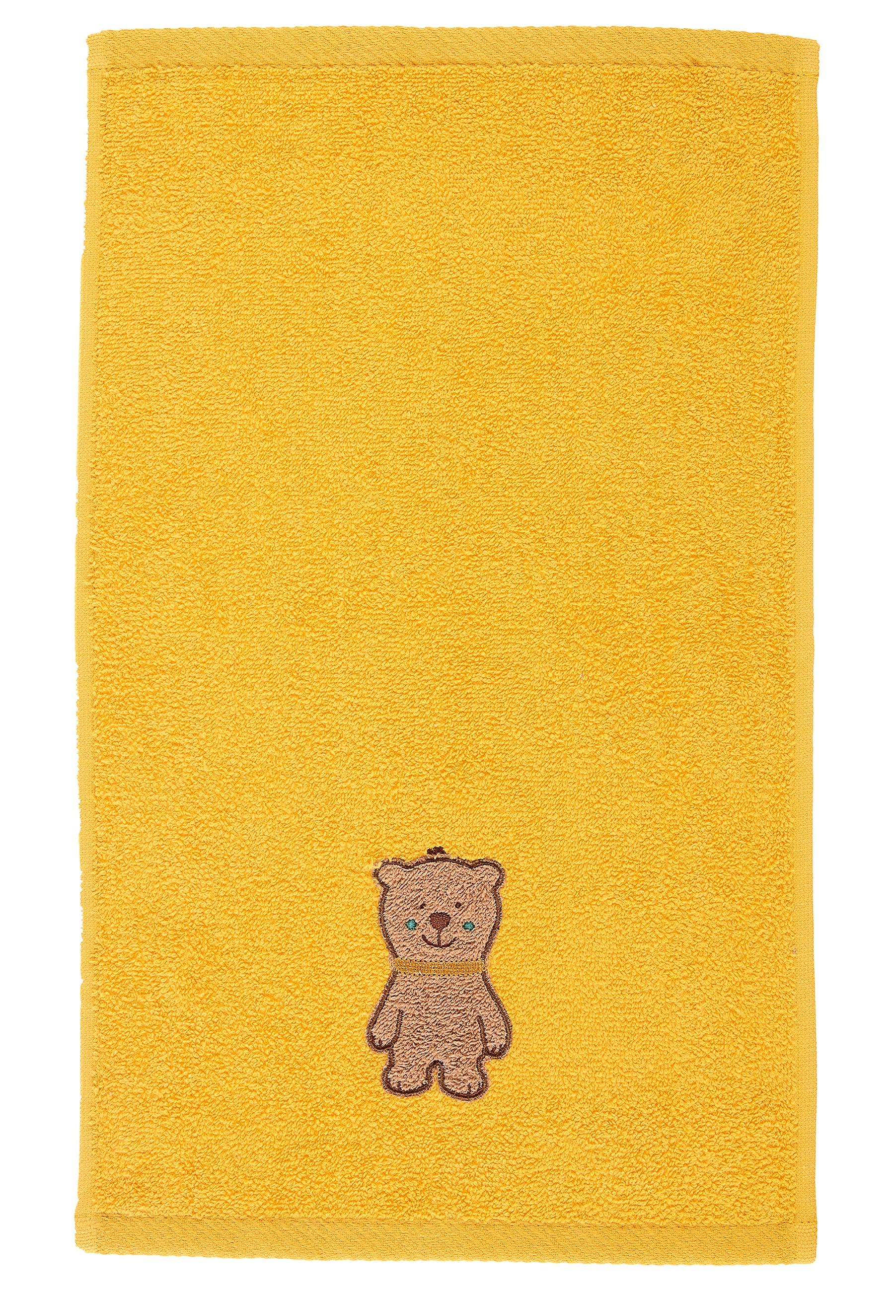 Kinderhandtuch Bär Ben in Gelb, 30x50cm