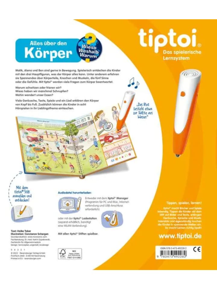 Ravensburger tiptoi® Wieso? Weshalb? Warum? Alles über den Körper günstig kaufen onesize