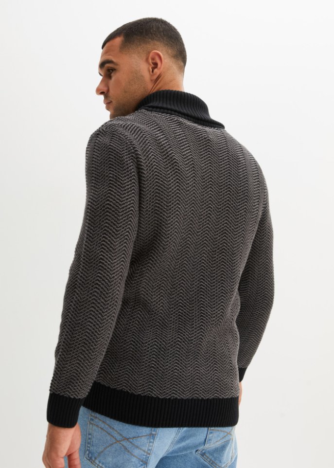 Pullover mit Schalkragen aus Baumwolle