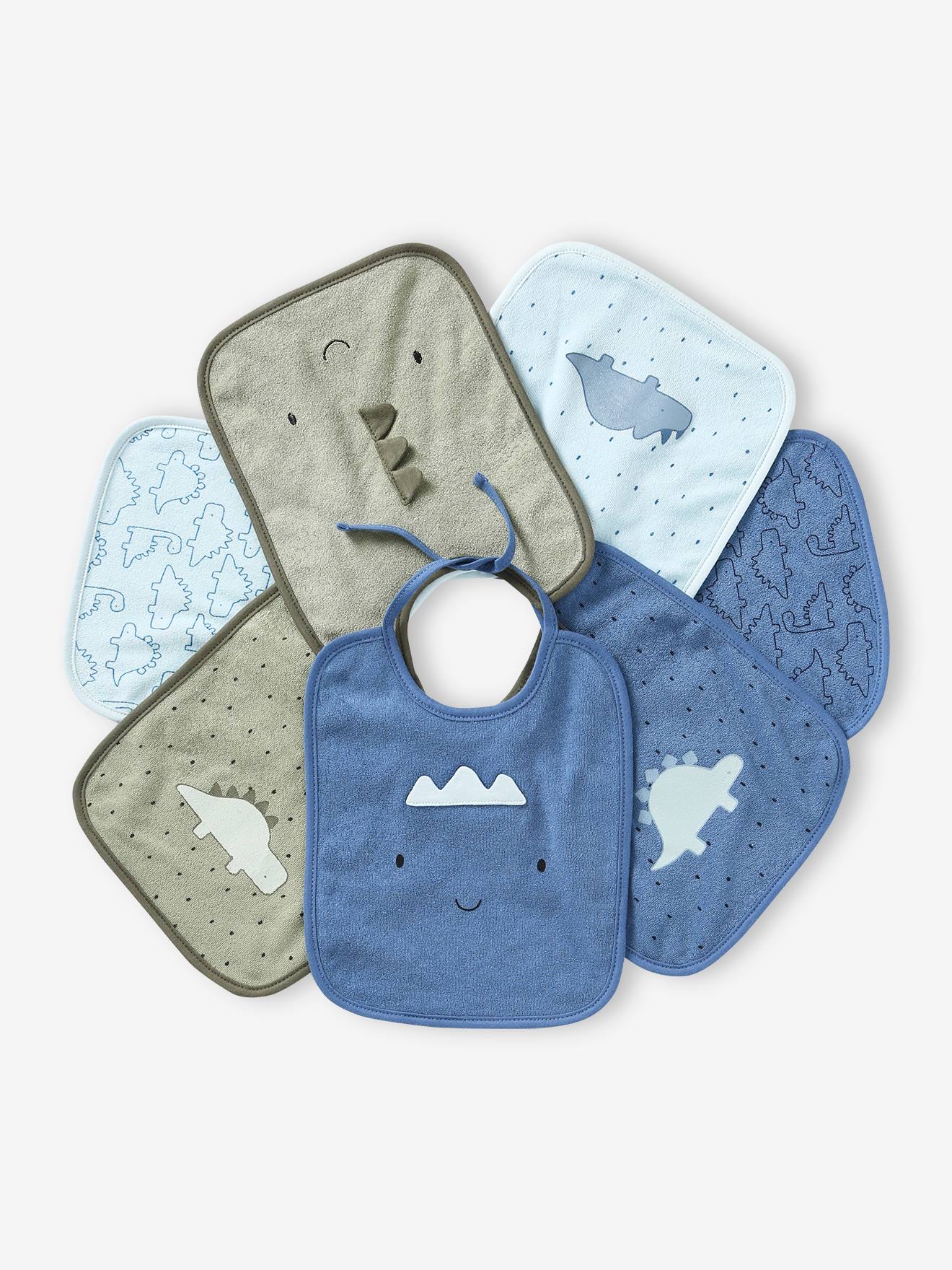 Lot de 7 bavoirs bébé VERTBAUDET imprimé jungle