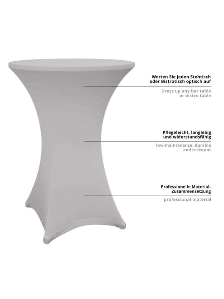 Lumaland Stehtischhusse Tisch Husse abwischbar stretch schnelltrocknend Ø80-85cm günstig kaufen onesize