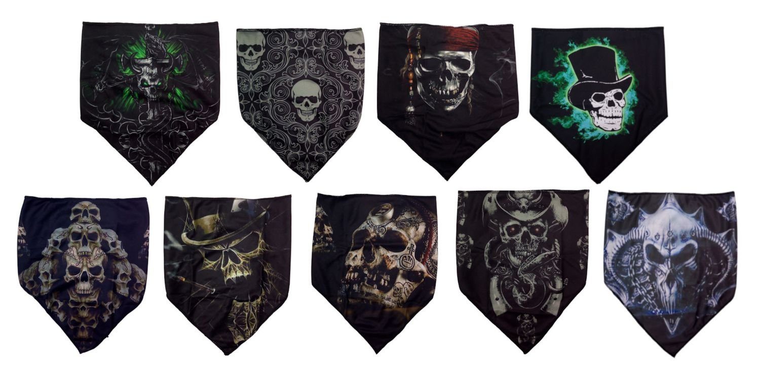 BURI Multifunktionstuch Multifunktionstuch Totenkopf Halstuch Mundtuch Dreieckstuch Kopftuch