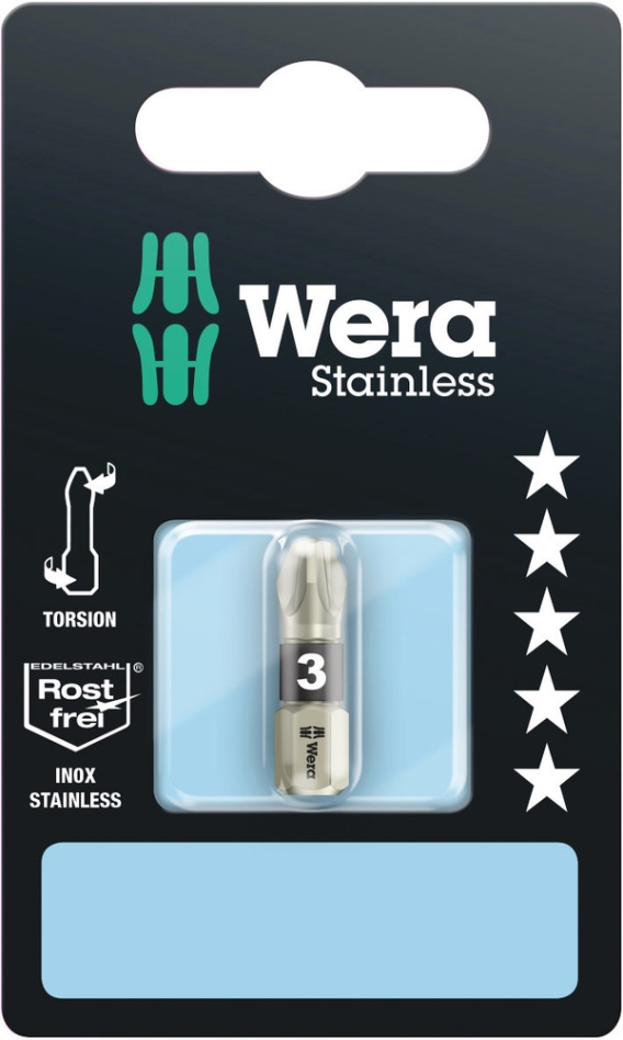Wera 05073615001 3855/1 TS SB punte Pozidriv, RVS, PZ 3 x 25 mm