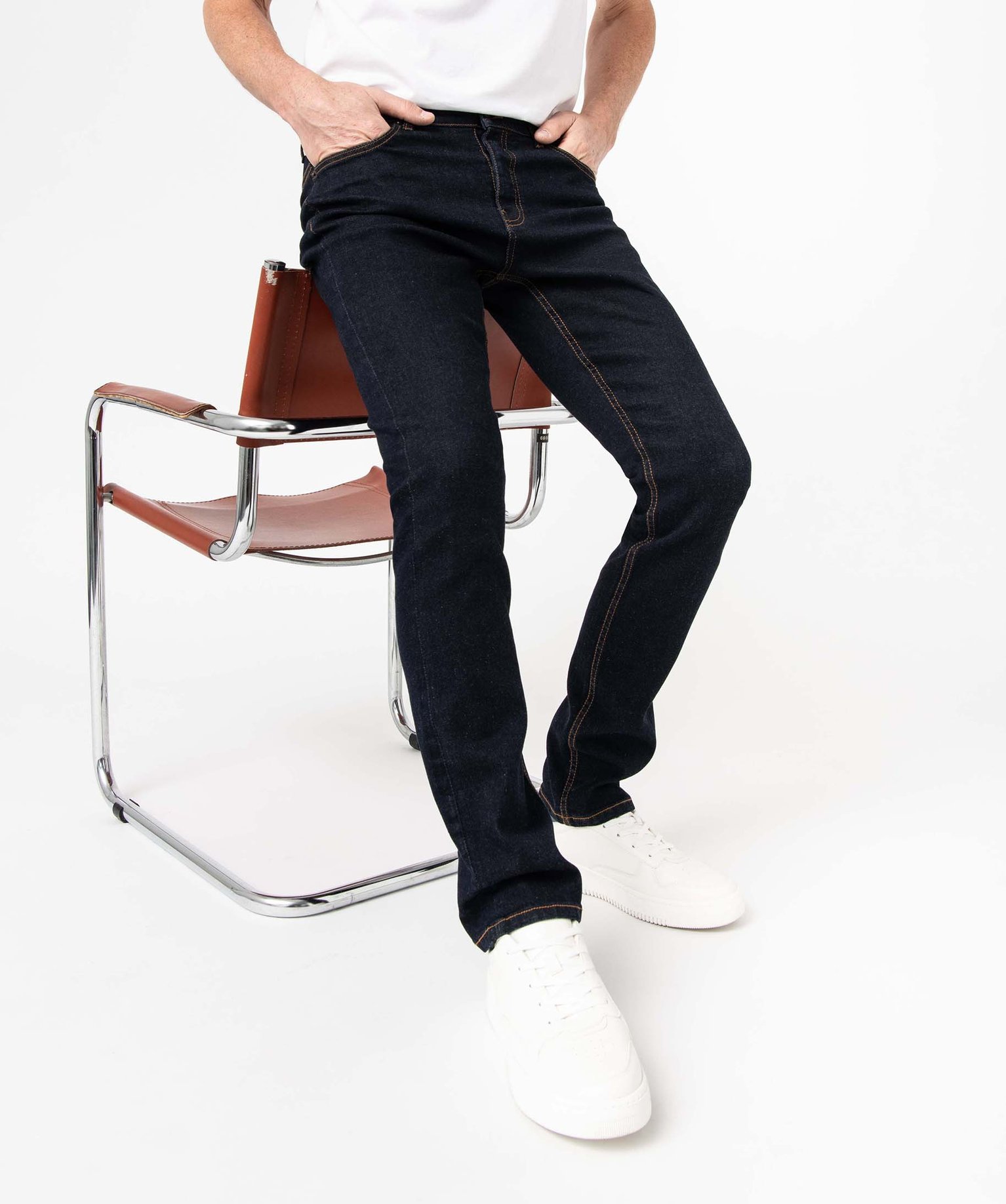 Jean homme straight en coton stretch brut | GEMO