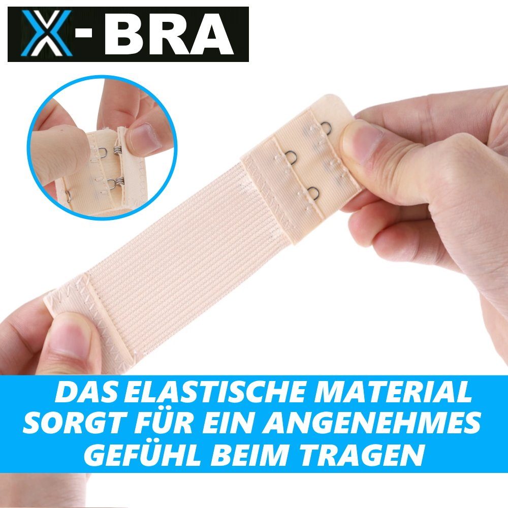 MAVURA BH-Verlängerung X-BRA BH Verlängerung Extender Erweiterung Schwarz Weiß Beige, Haken Verlängerung für 1 bis 2 Haken [6er Set]
