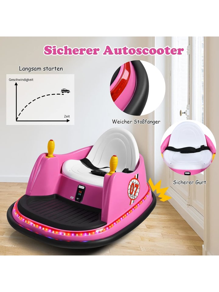 COSTWAY 6V Autoscooter mit Fernbedienung in Rosa günstig kaufen 75 cm