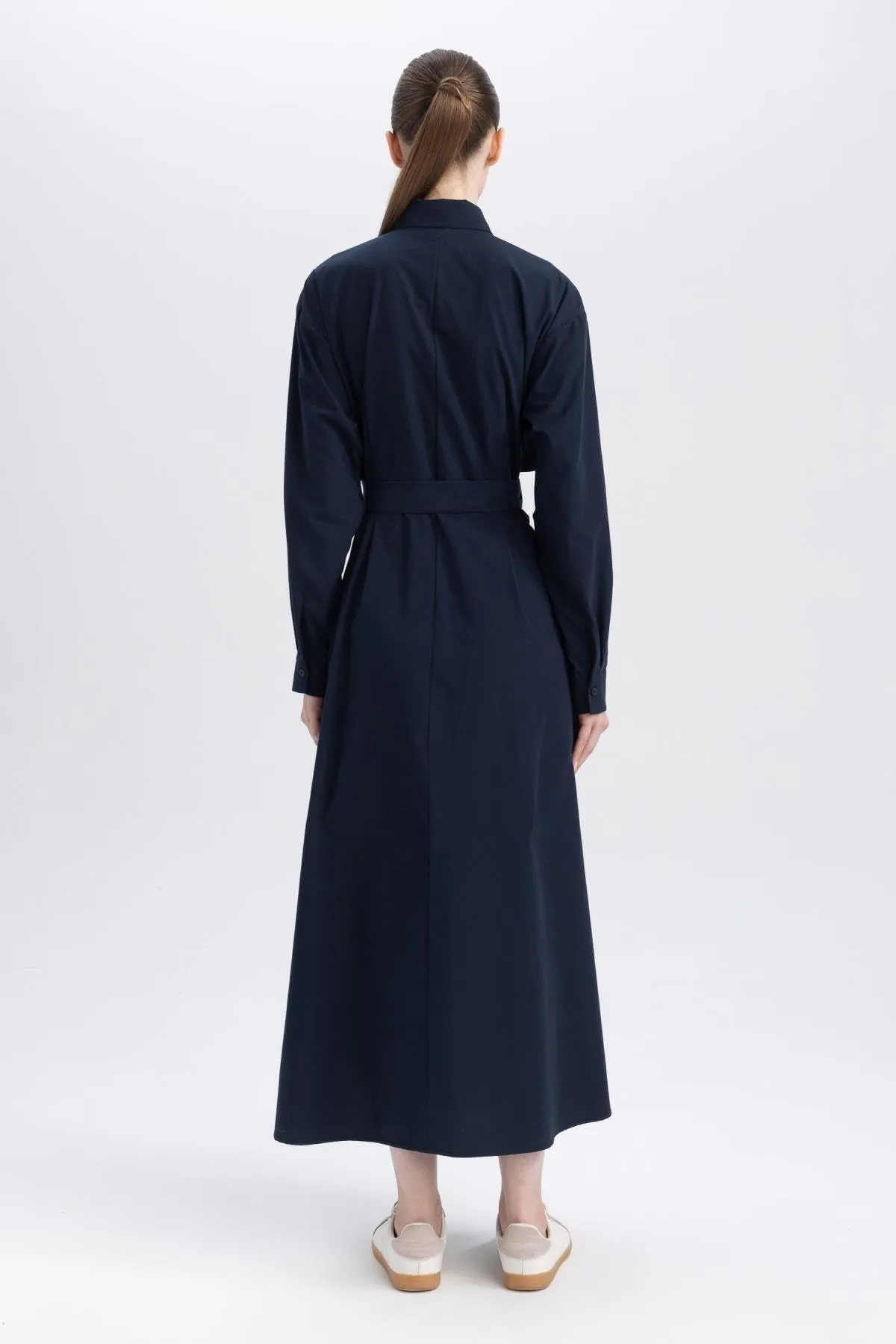 DeFacto  Relax Fit Hemdkragen-Popeline-Langarmkleid