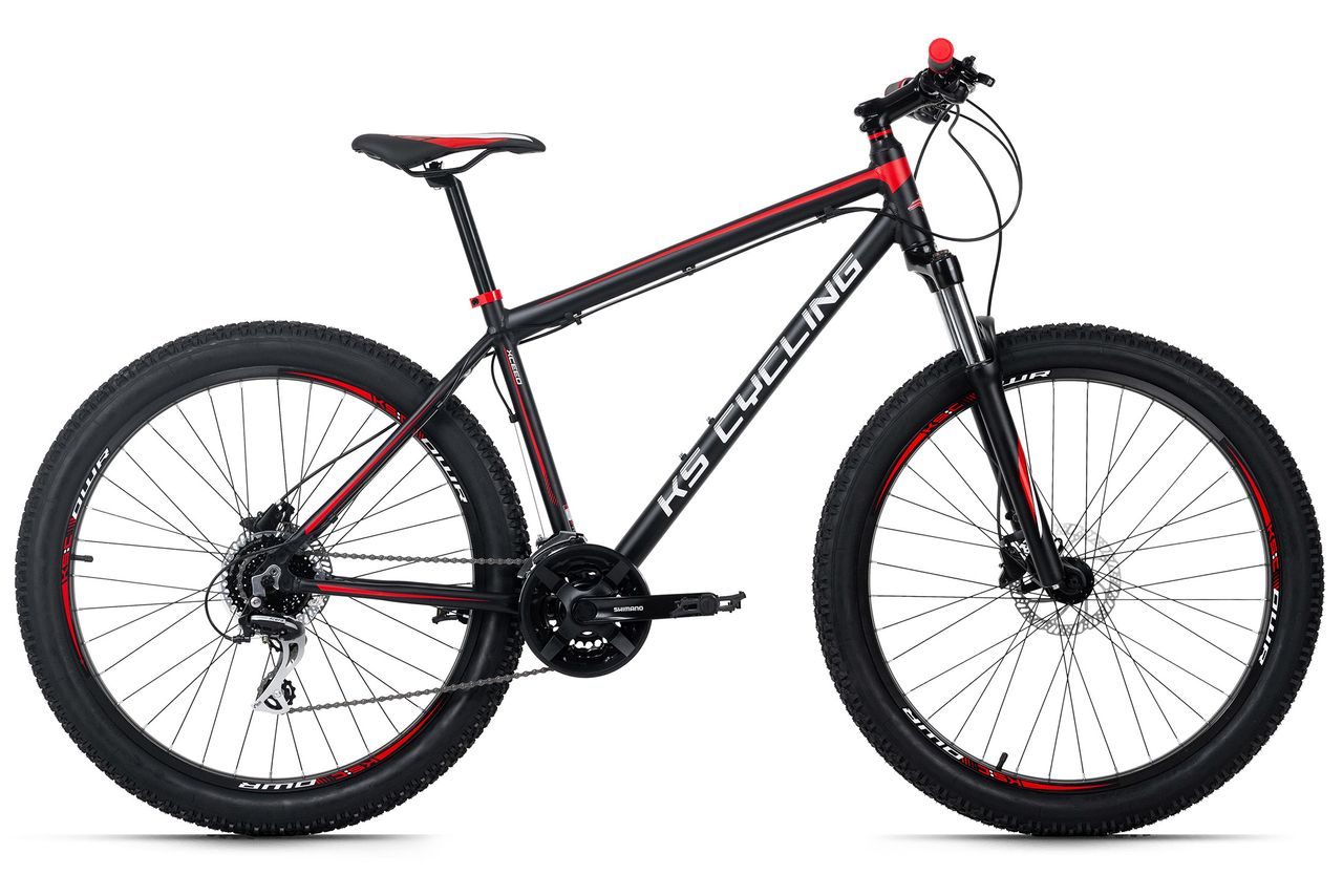 KS Cycling Mountainbike Hardtail 27,5'' Plus Xceed Schwarz-Rot RH 46 cm