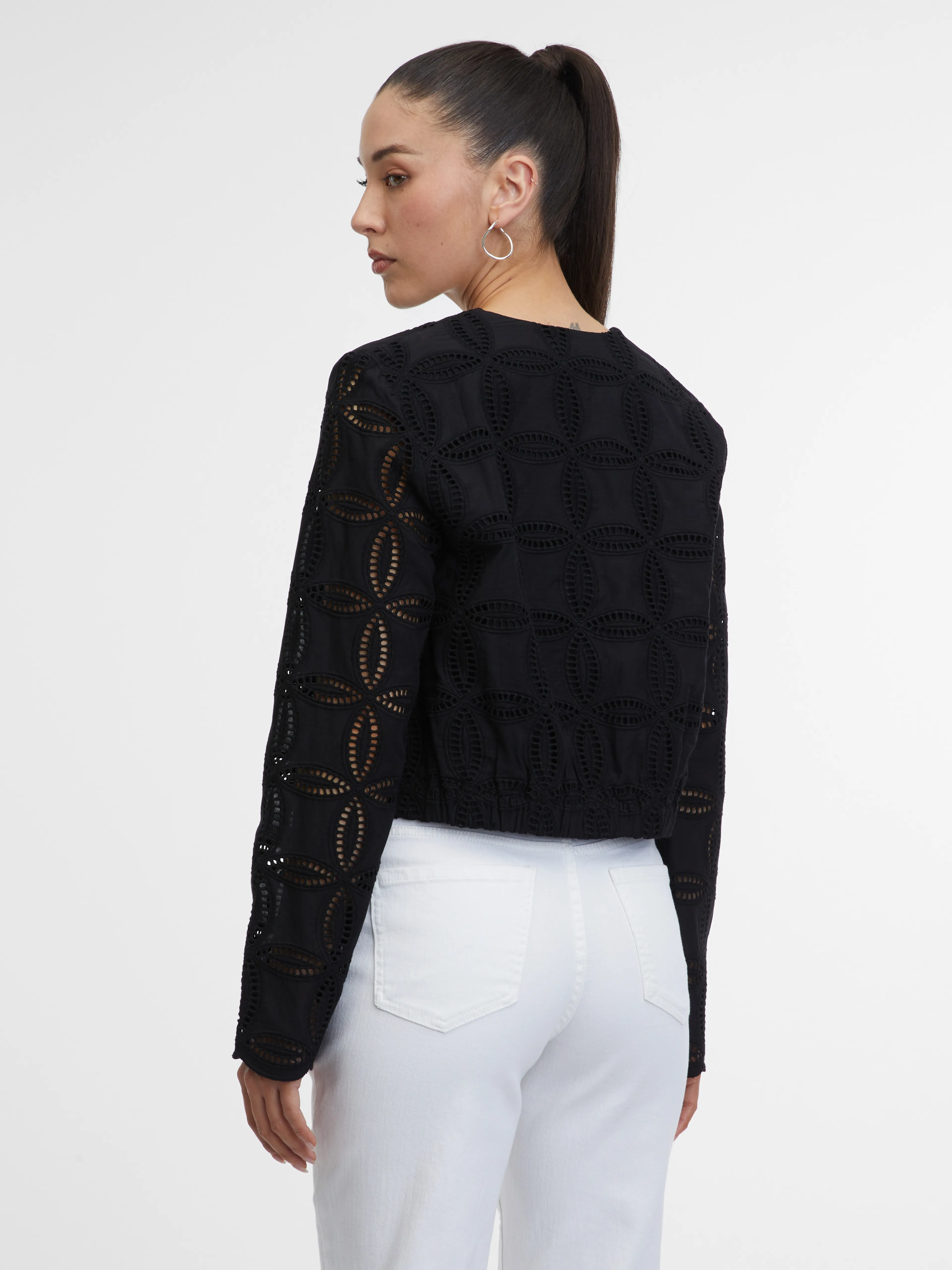 Schwarze gemusterte Damenjacke ORSAY