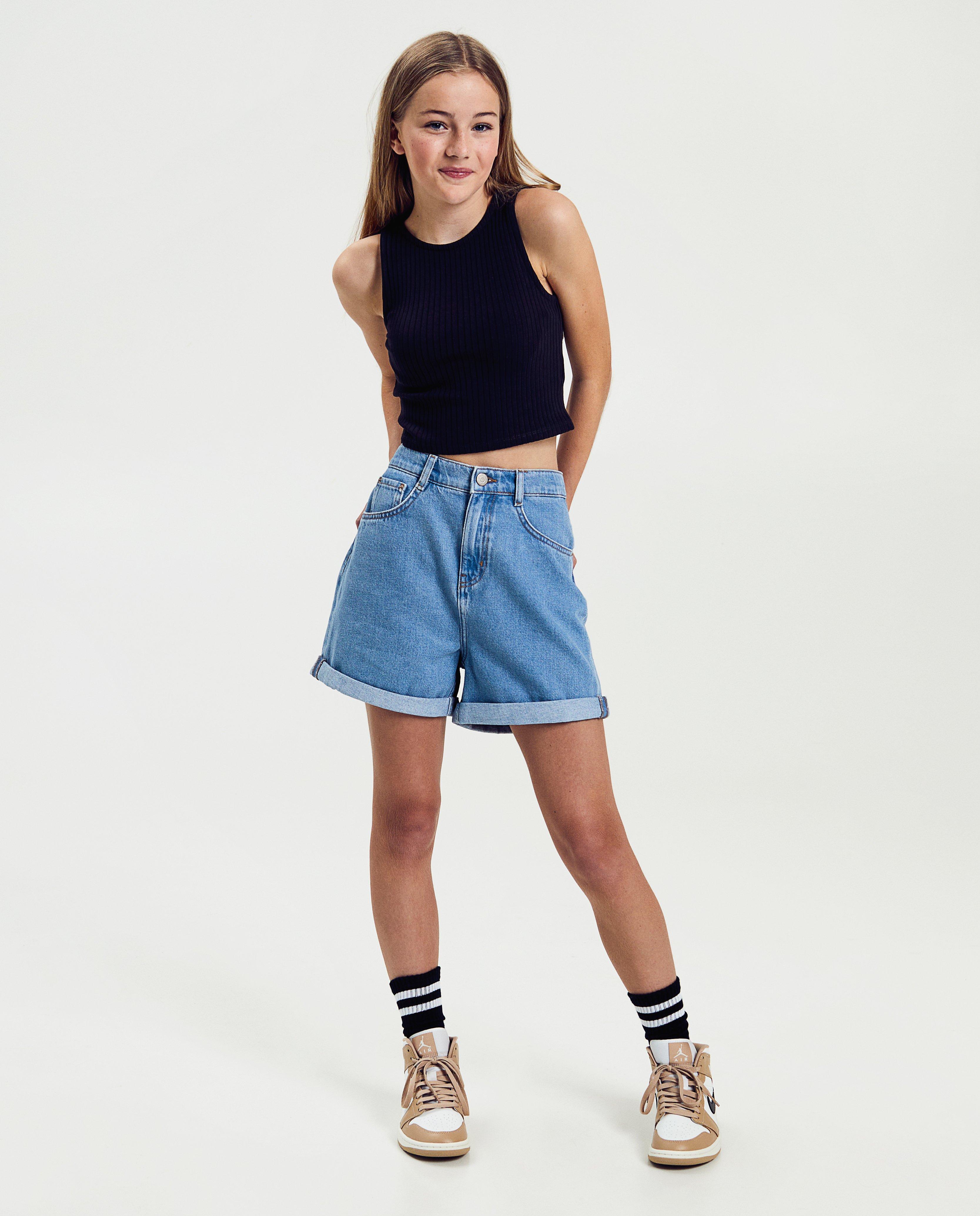 Pantaloni scurți din denim albastru deschis Groggy, albastru deschis