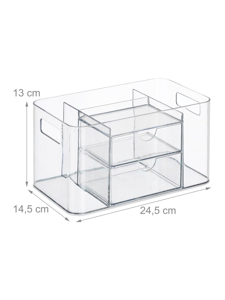 relaxdays Kosmetik Organizer in Transparent - (B)24,5 x (H)13 x (T)14,5 cm günstig kaufen onesize