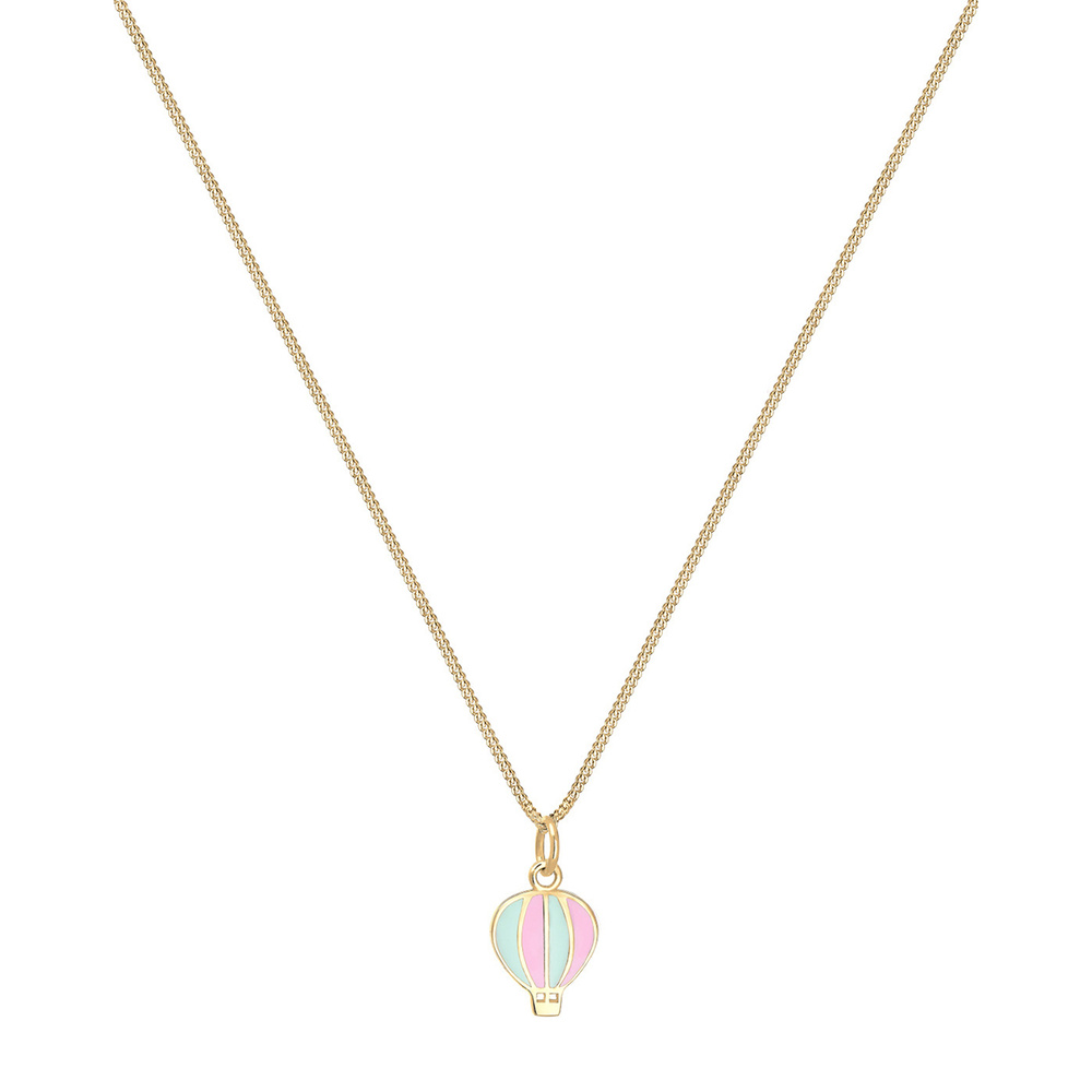 Elli Elli Collier Femme Pendentif Montgolfière Émail - (925/1000) Argent collier