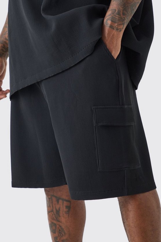 Plus Cargo-Shorts mit elastischem Bund