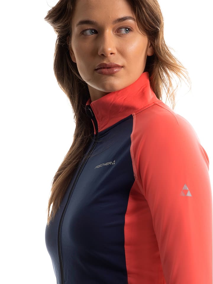 Fischer Fleecejacke in Dunkelblau/ Rot günstig kaufen