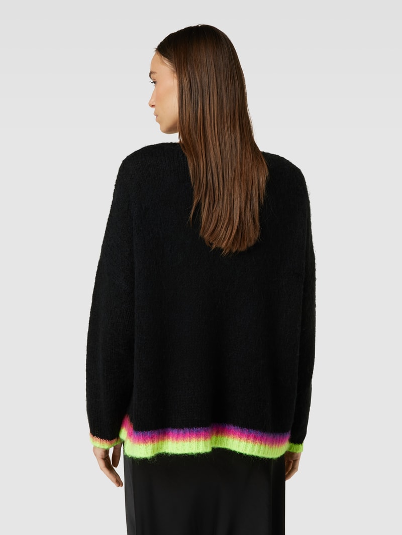 Strickpullover mit Motiv-Print Modell 'RAINBOW PEACE' in black