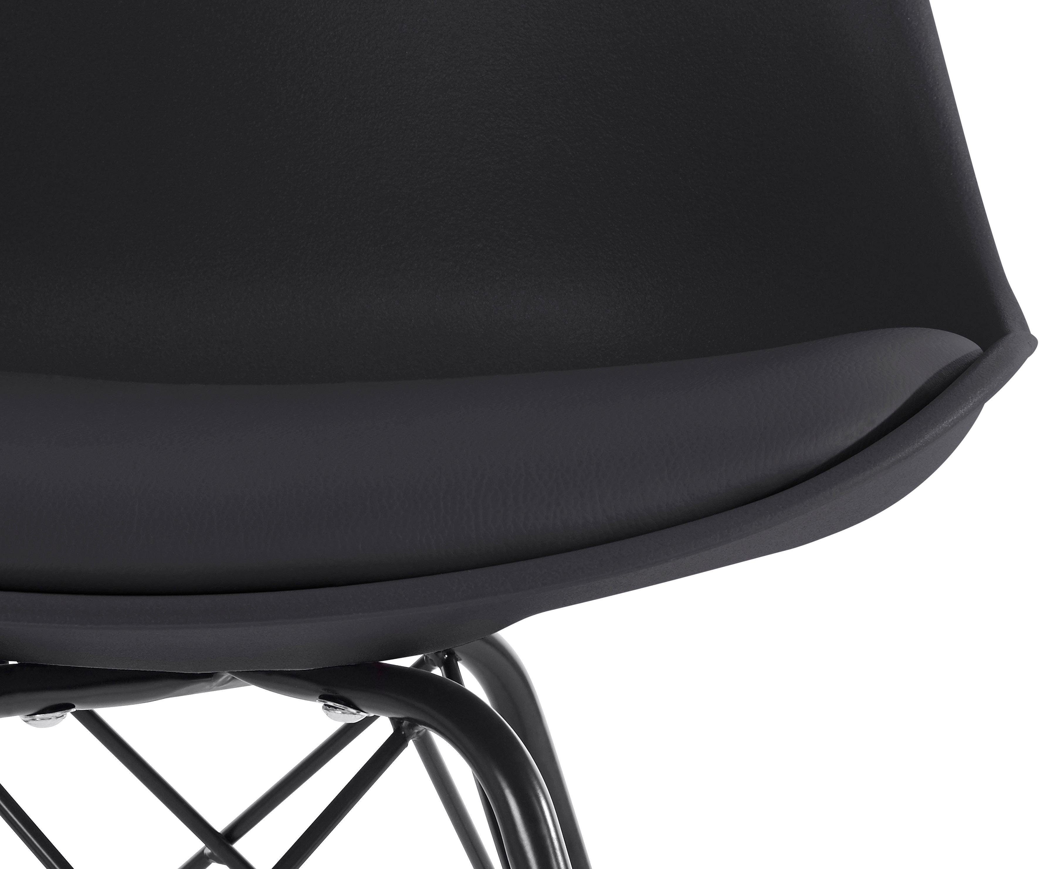 Homexperts 4-Fußstuhl Ursel 01 (Set, 2 St), Sitzschale mit Sitzkissen in Kunstleder