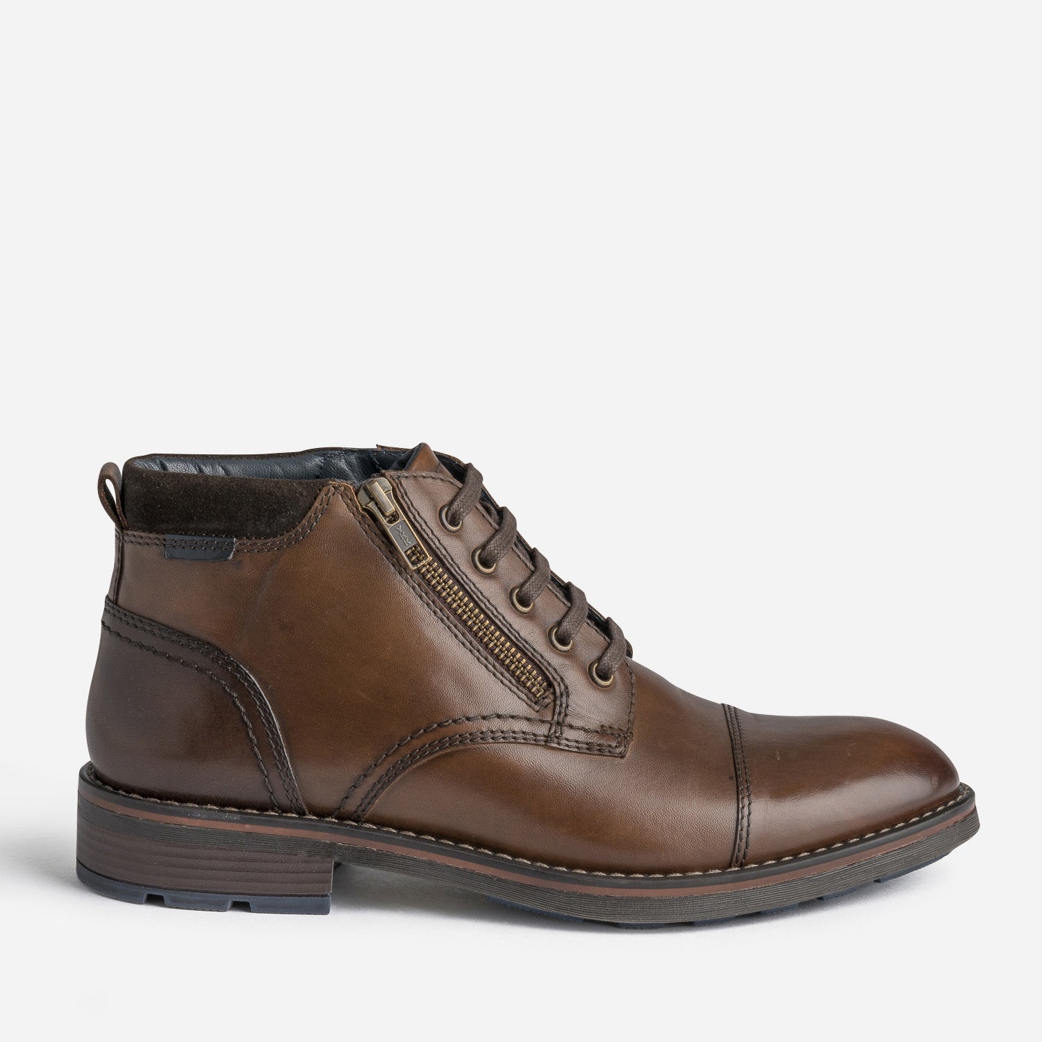 Boots à lacet marron en cuir