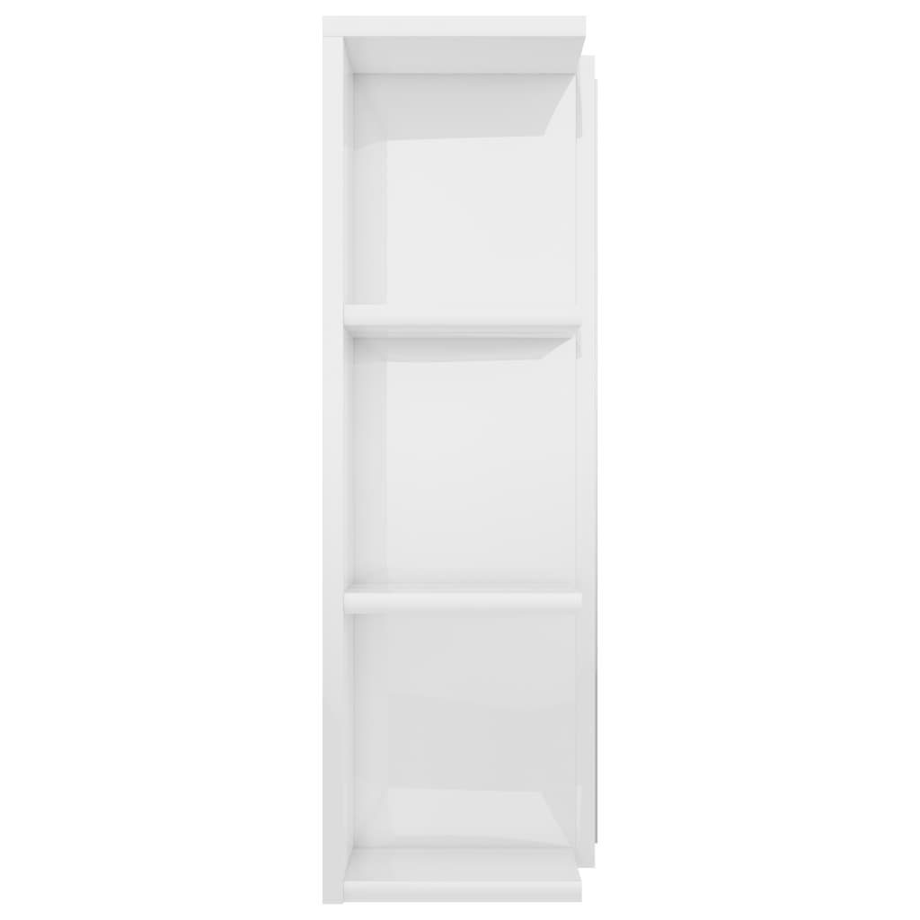 vidaXL Badezimmerspiegelschrank Bad-Spiegelschrank Hochglanz-Weiß 80x20,5x64 cm Holzwerkstoff (1-St)
