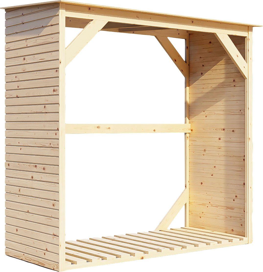 KONIFERA Kaminholzregal Fire 2, BxTxH:166x75x170 cm, Fichte
