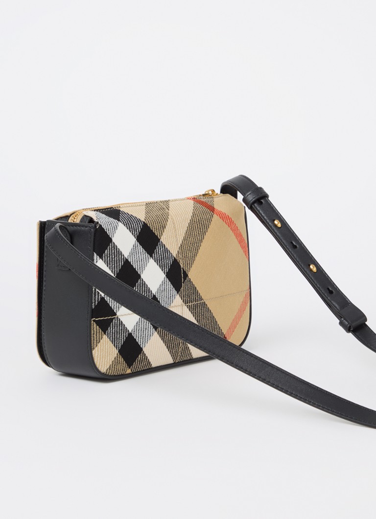 Bolsa transversal Burberry Snip com estampa xadrez e detalhes em couro de bezerro.
