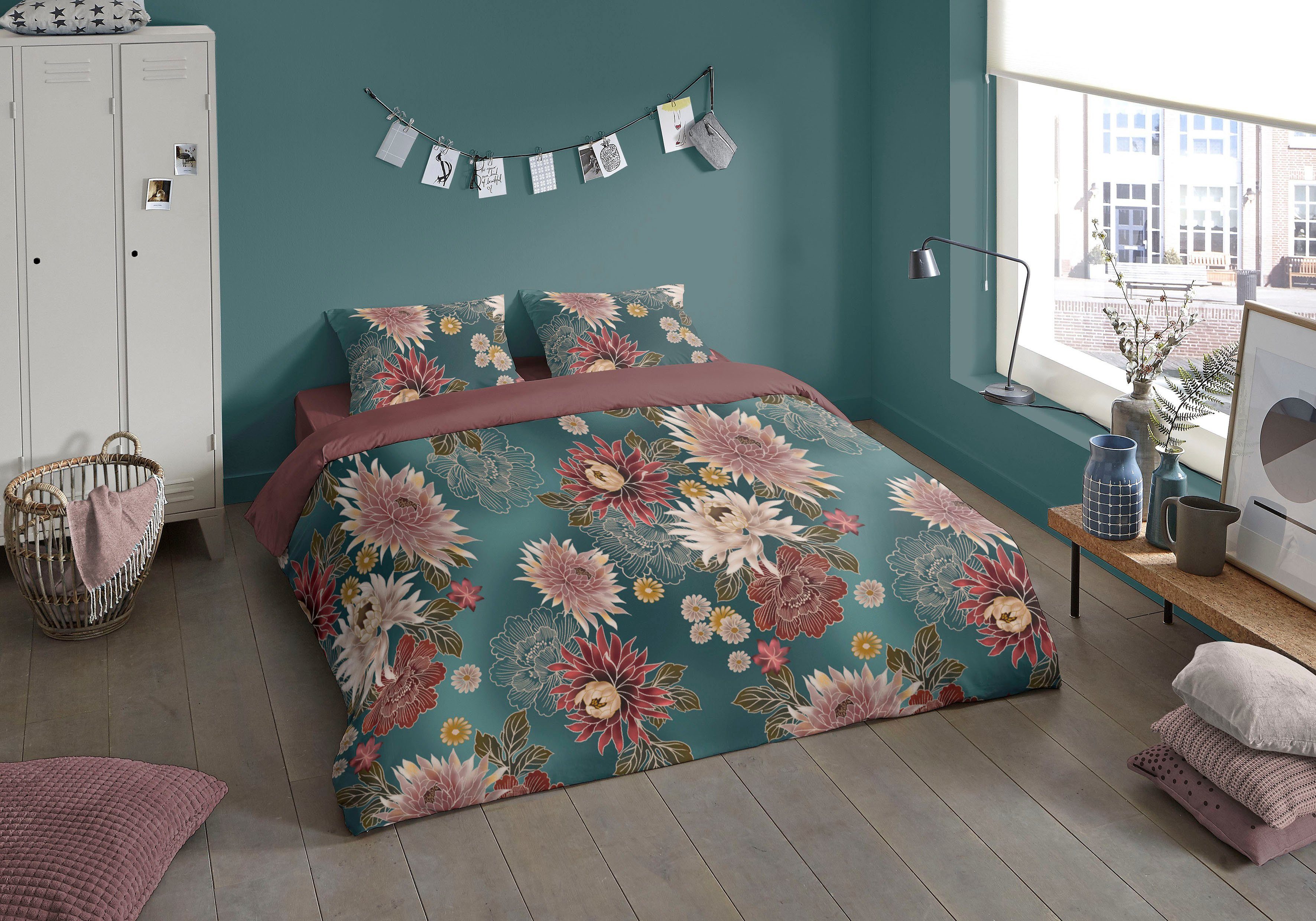 Wendebettwäsche May in Gr. 135x200 cm, PURE luxury collection, Microfaser, 2 teilig, Bettwäsche mit Wendeoptik, florale Bettwäsche mit Reißverschluss