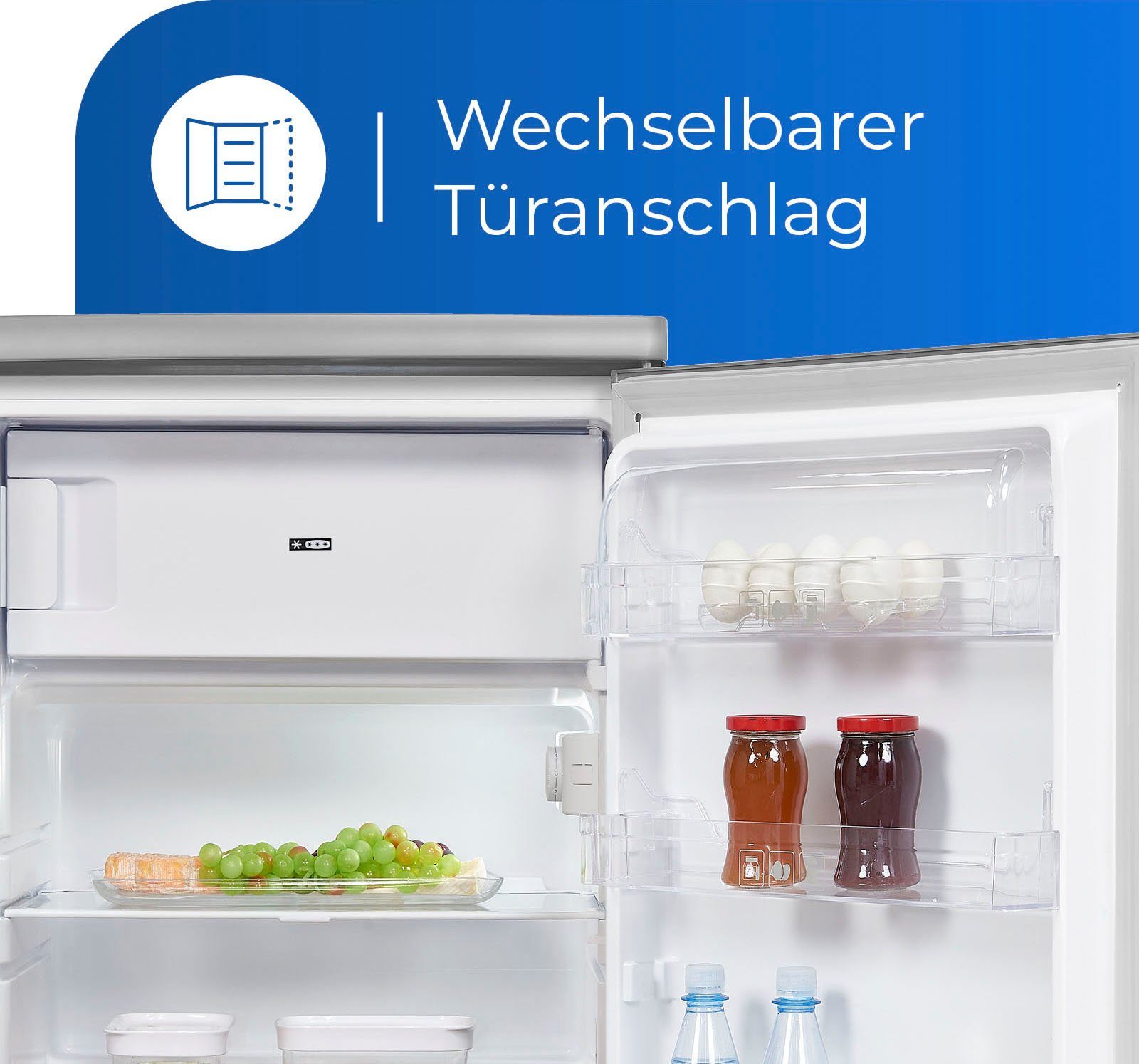 exquisit Kühlschrank KS16-4-HE-040E inoxlook, 85,5 cm hoch, 55,0 cm breit