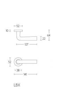 Formani 1501D353INXX2 BASICS LB10H dutá klika s pružinou na rozetě matná nerezová ocel levá