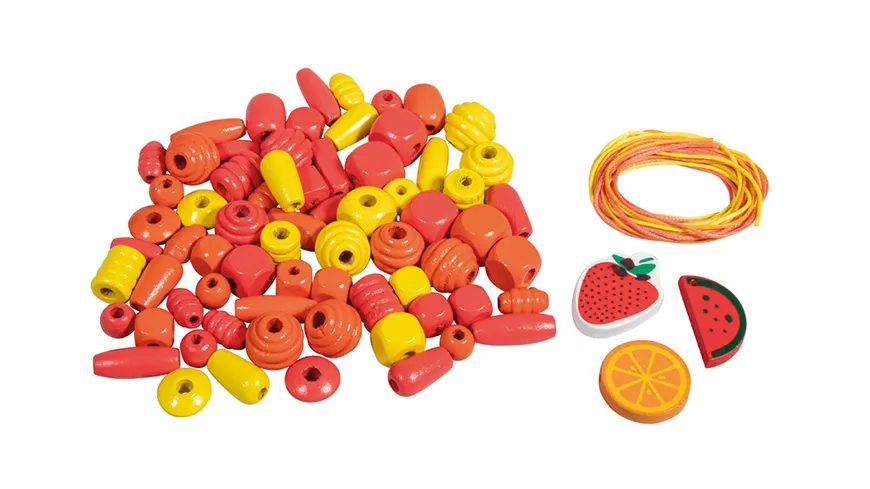 Rayher Holzperlenmischung Cocktail, orange 50 g