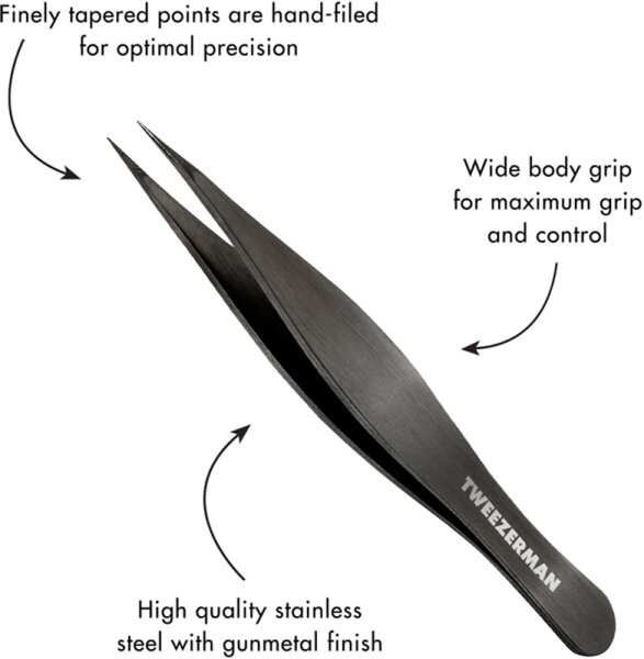 Tweezerman Point Tweezer - Spitze Pinzette, Gunmetal Pinzette