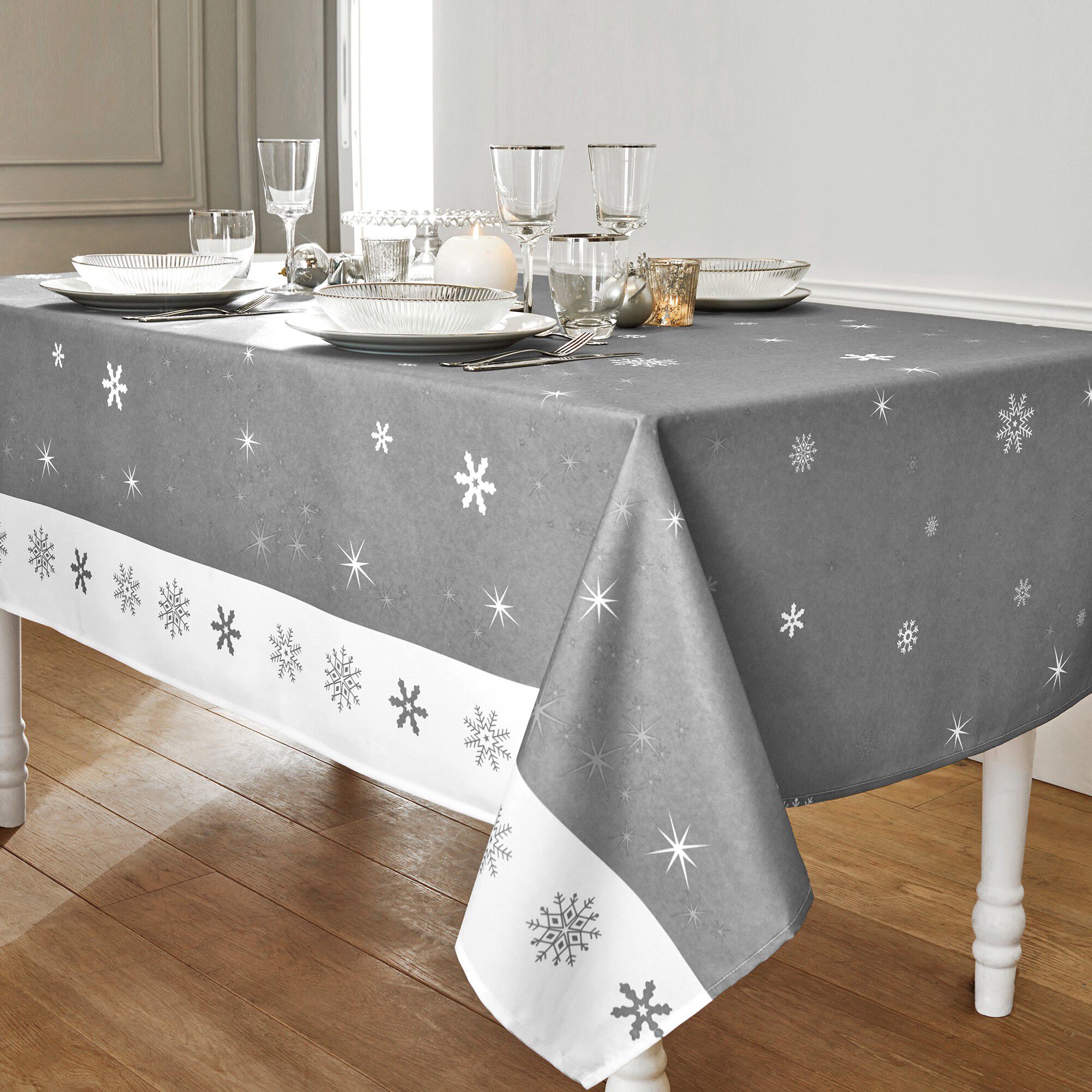 Nappe imprimée flocons