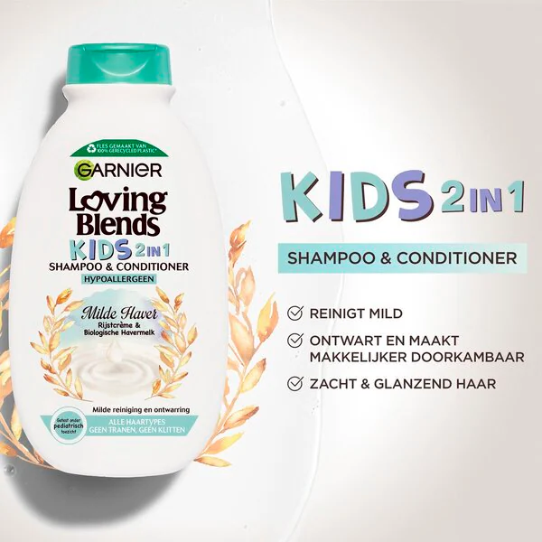 Garnier Loving Blends Kids Milde Haver 2-in-1 shampoo ja hoitoaine 250ml