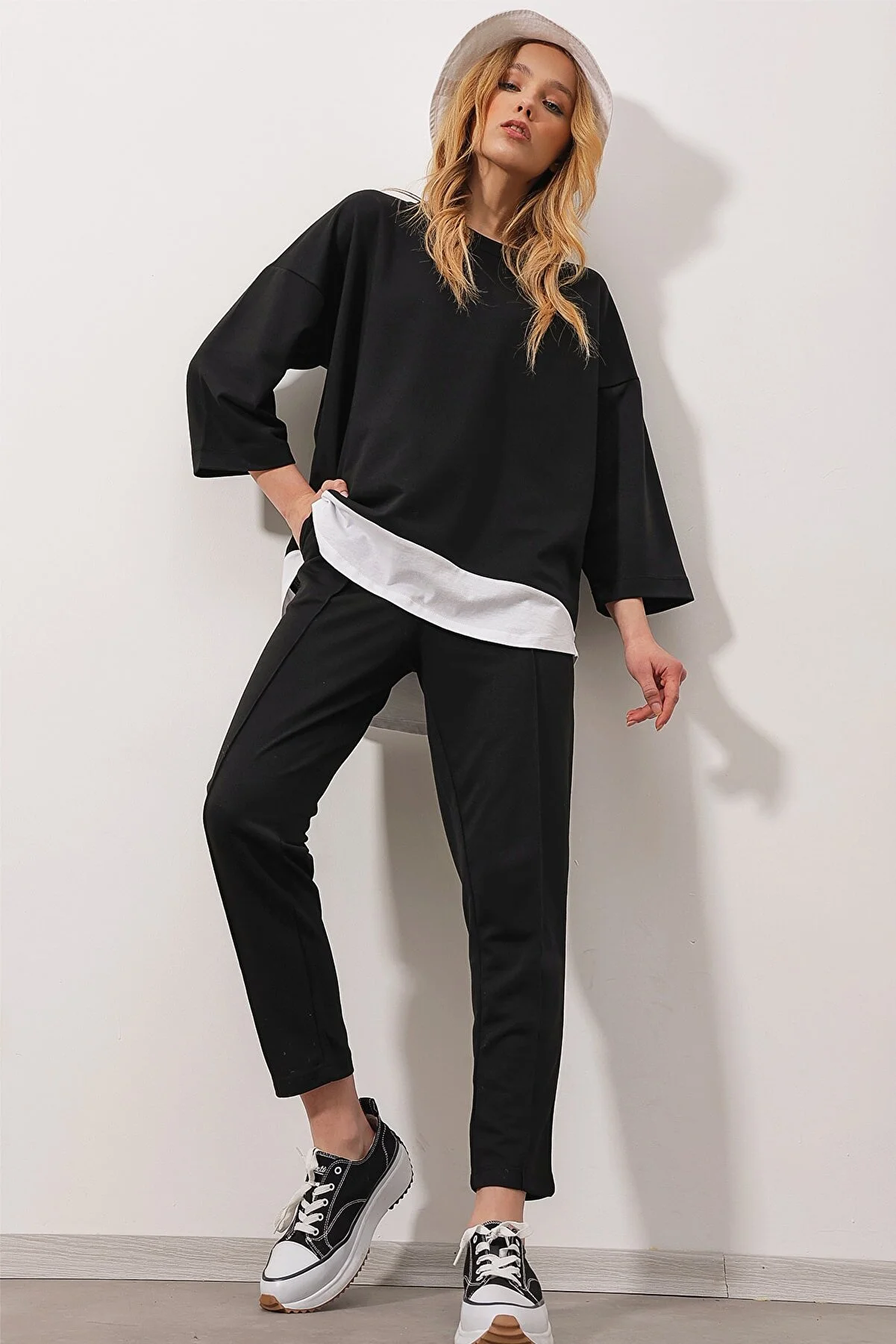Trend Alaçatı Stili  Zweiteiler - Schwarz - Regular Fit
