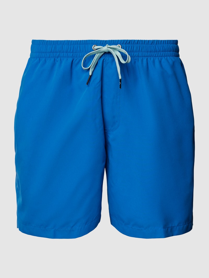 Badehose mit Label-Detail in royalblau
