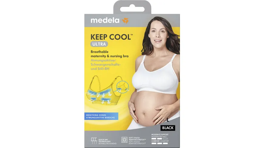 Medela Keep Cool™ Ultra Komfort Schwangerschafts- und Still-BH, schwarz, Gr. L schwarz
