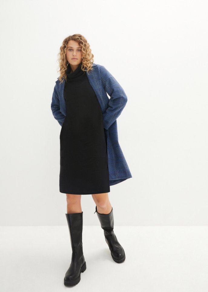 Sweatkleid mit weitem Kragen