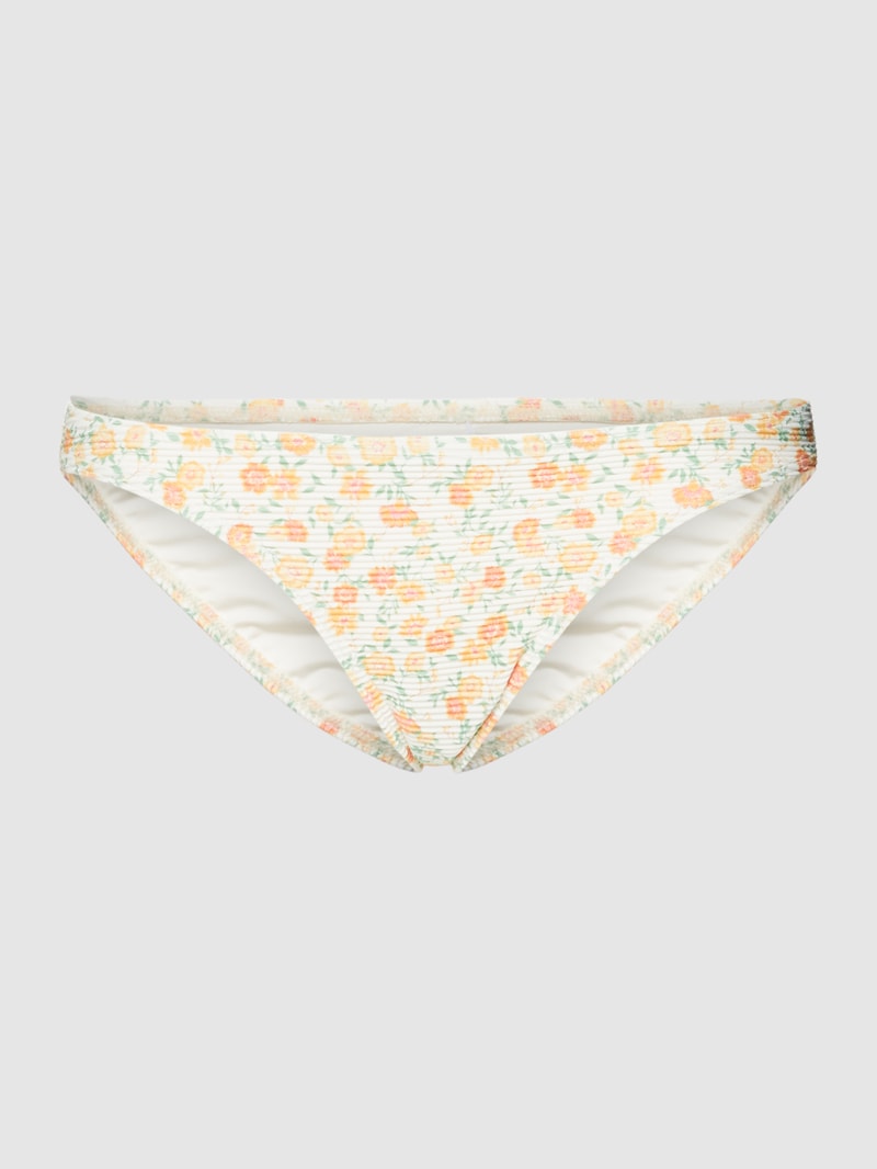 Bikini-Slip mit floralem Allover-Muster in offwhite