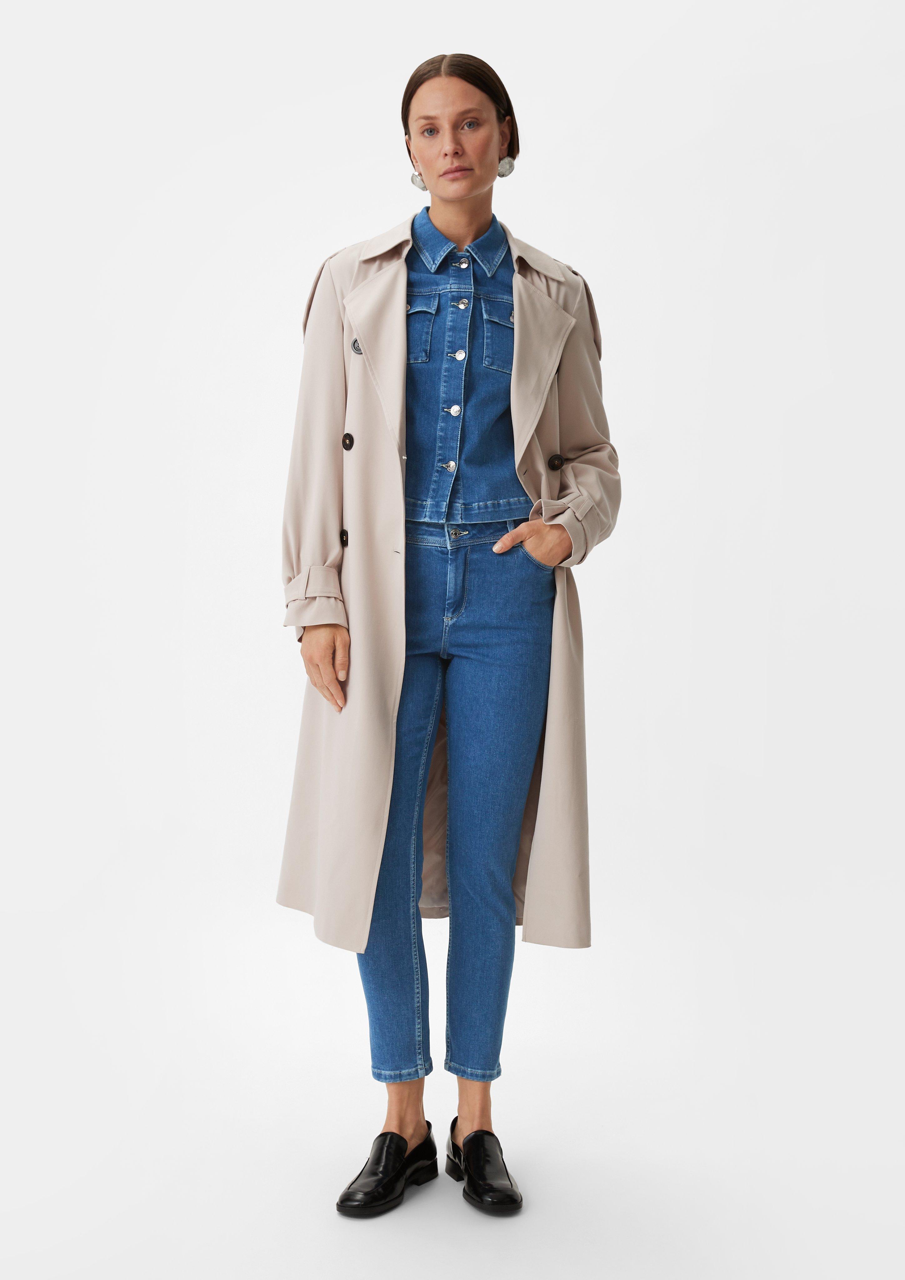 Jeansjacke aus Baumwollmix - blau