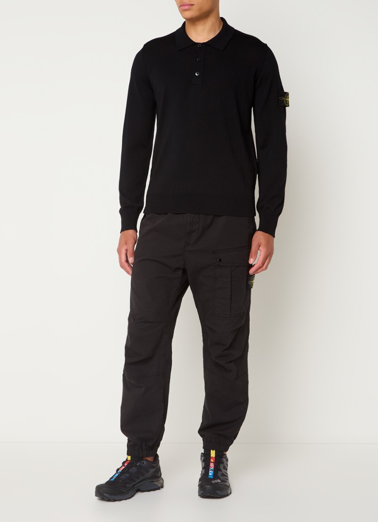 Πόλο Stone Island 502C4 από λεπτό πλεκτό ύφασμα με λογότυπο και παρθένο μαλλί