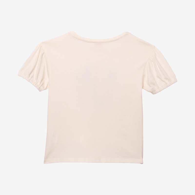 T-shirt fille brodé écru beige Catimini