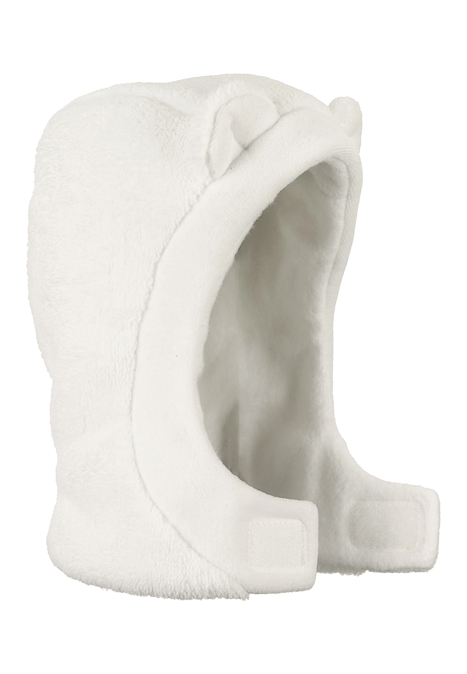 Schalmütze aus Teddyflausch mit 3D Ohren, Ecru