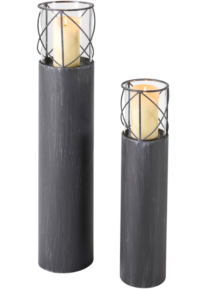Kerzenhalter rund (2-tlg.Set)