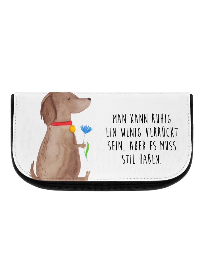 Mr. & Mrs. Panda Kosmetiktasche Hund Blume mit Spruch in Weiß günstig kaufen onesize