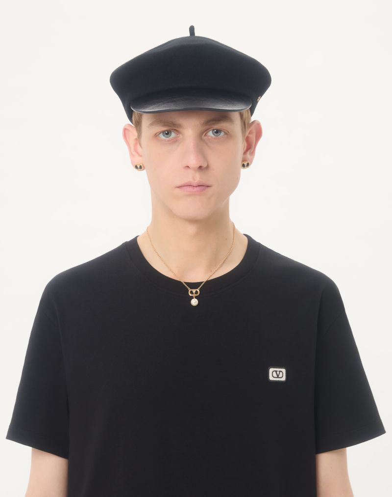 T-shirt en coton avec écusson logo V