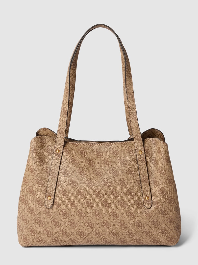 Shopper mit Allover-Logo Modell 'BRENTON' in sand